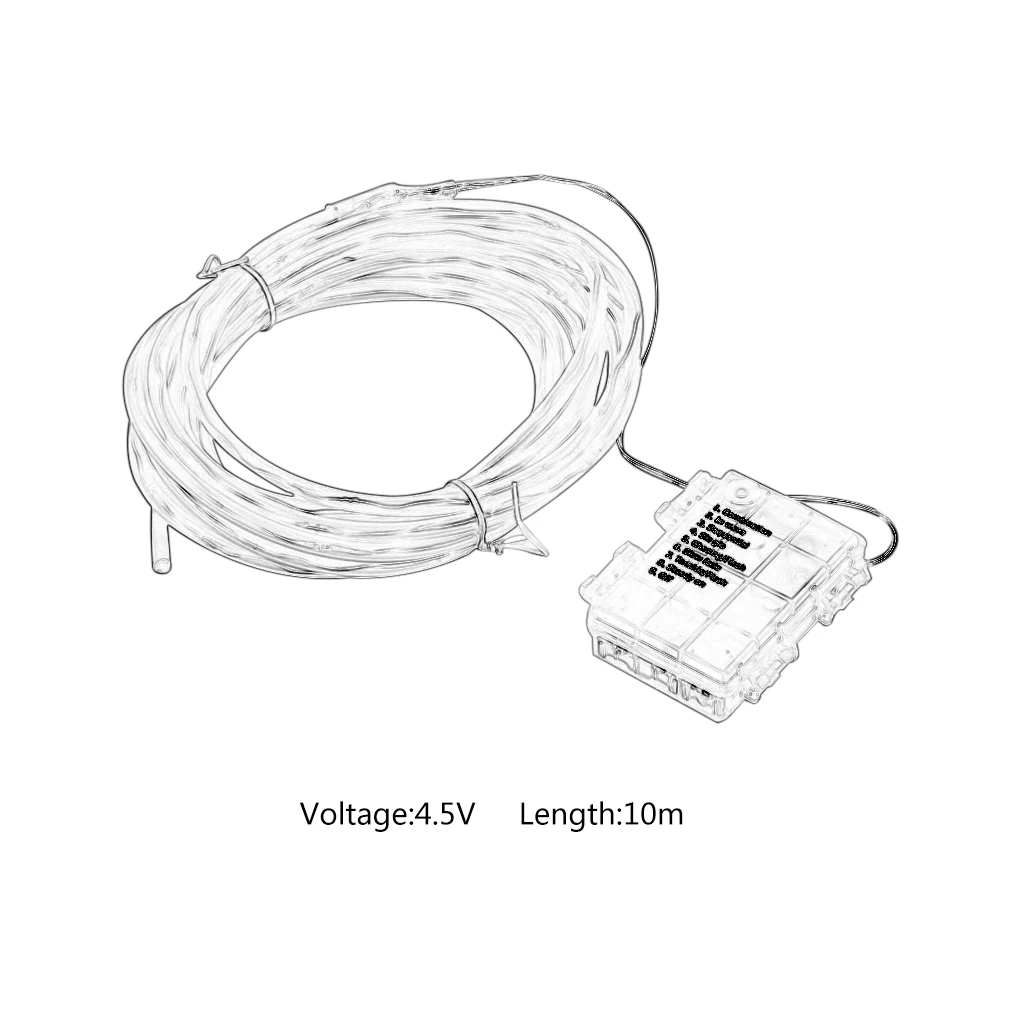 

Remote Control 10M 100 LED Light Waterproof Transparent Tube Outdoor Lamps LED String Light Copper Wire with 8 Modes Battery Box