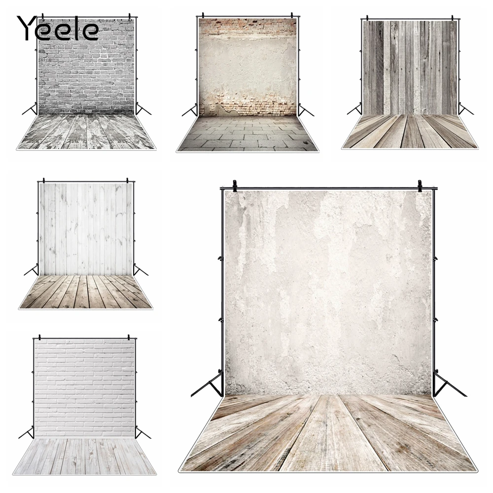 Фон для студийной фотосъемки с градиентом кирпичной стеной деревянными досками