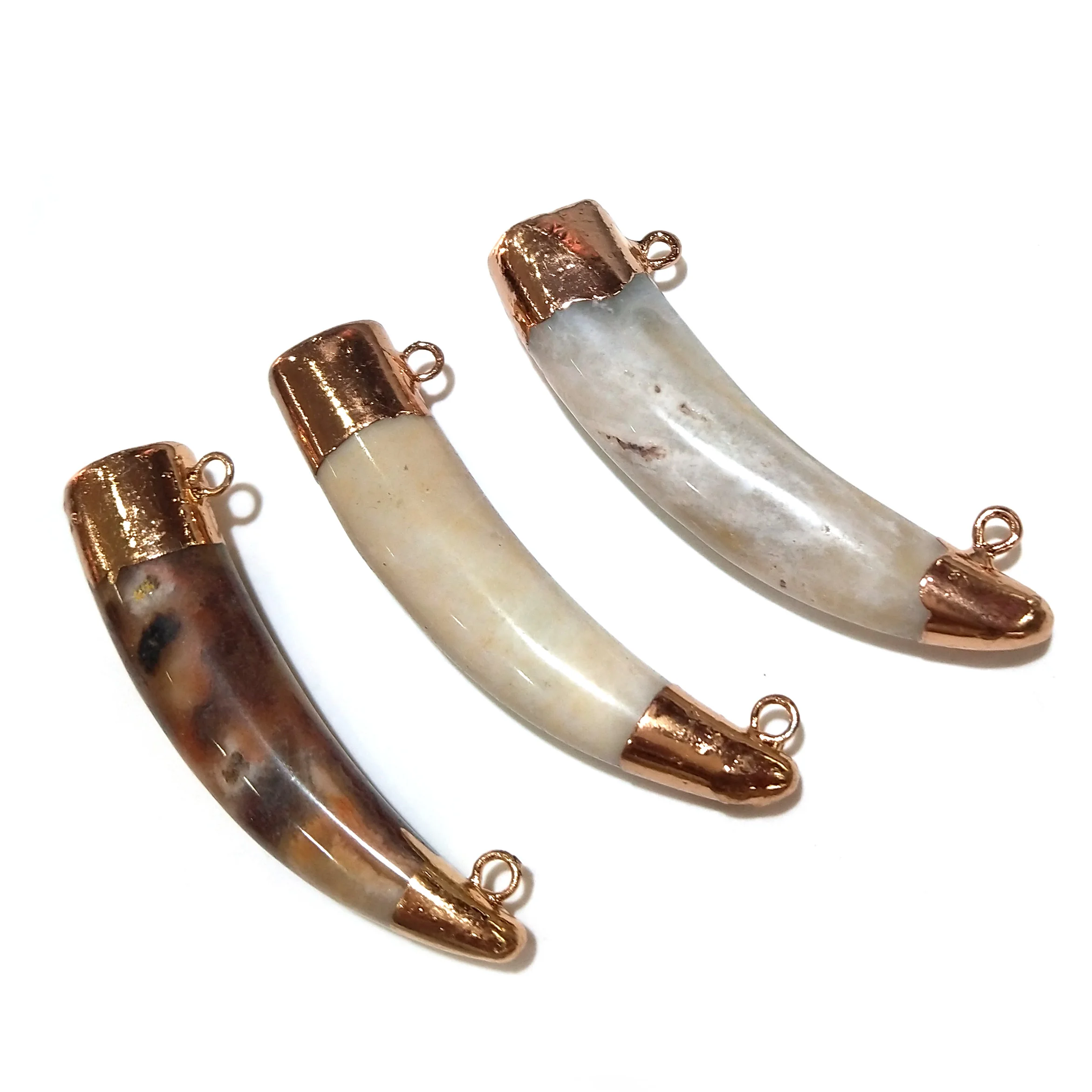 Подвеска из натурального камня в форме слоновой кости Соединитель с двумя