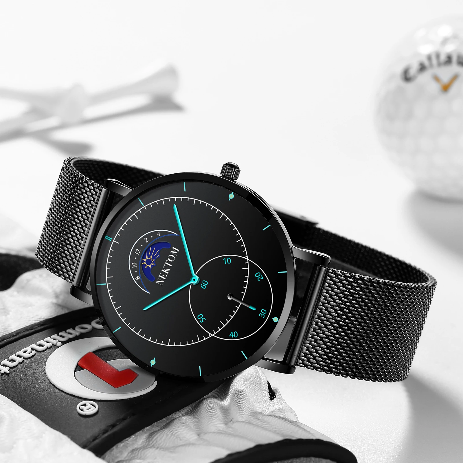 NEKTOM новые часы роскошные часы Reloj Hombre мужские часы водонепроницаемые часы с хронографом светящиеся мужские часы Saat Montre