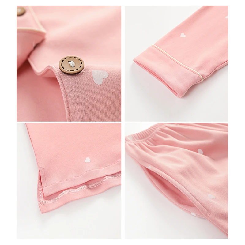 

100% Cotton PJS Silk Nightwear for Women Spring Fashion Pink Women's Pajama Sets Autumn Atoff Home Satin Soft Sleepwear