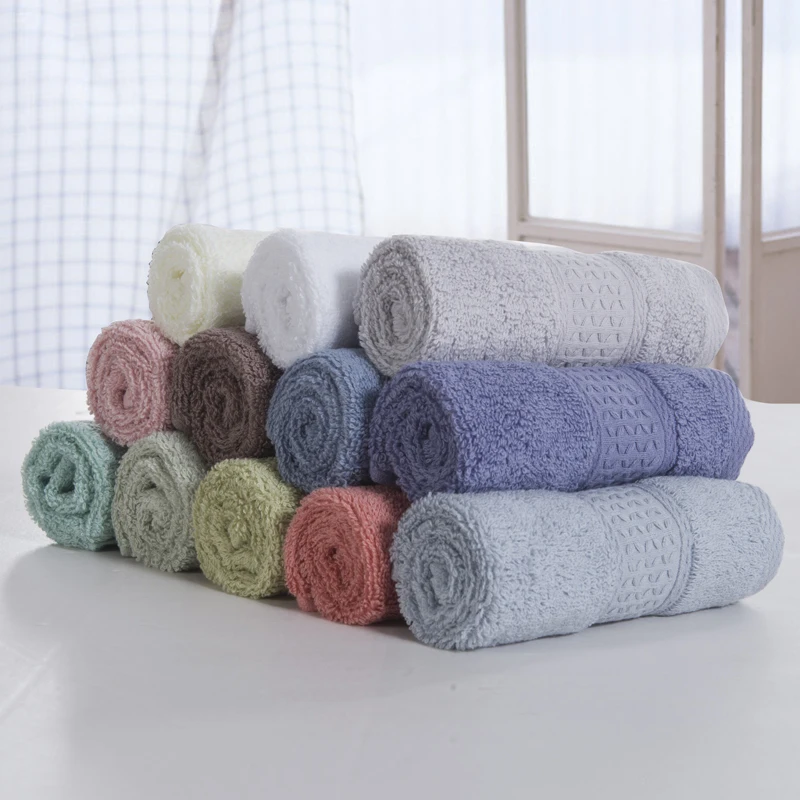 

Cotton Solid Color Face Towel for Adult and Child Fast Drying Travel Gym Camping Sports Business Trip Soft Washcloth