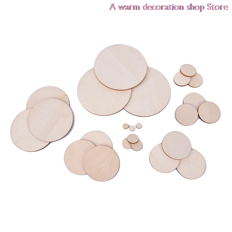 

5-100pcs DIY Craft Unfinished Natural Wood Slices Circles Log Discs For Christmas DIY Craft Rustic Wedding Ornaments
