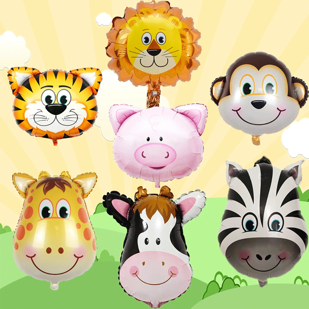 

Aluminum Film Animal Balloon Children's Toy Arrangement Monkey Cow Lion Aluminum Film Balloon Cartoon Gold Party Decorations