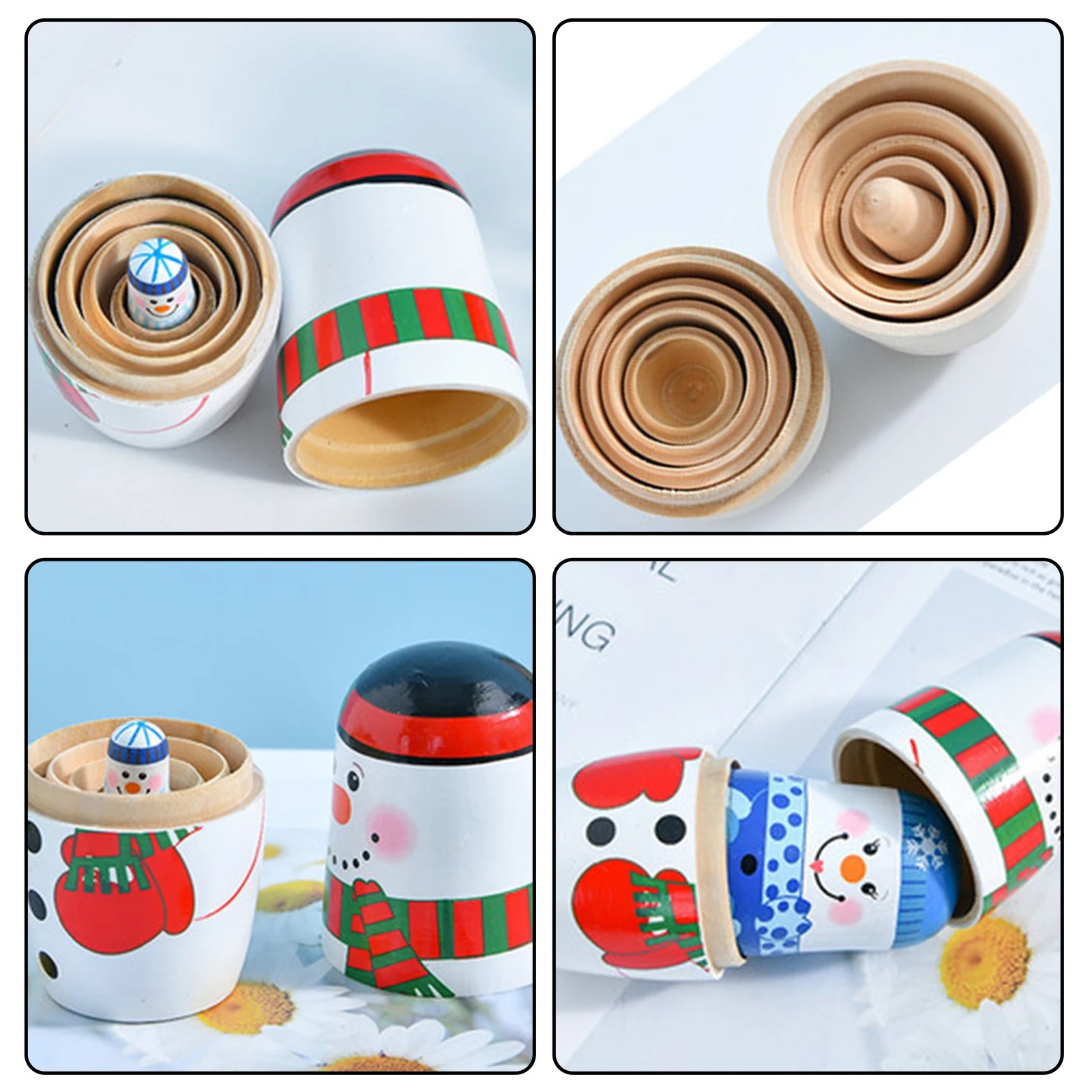 

5pcs/lot Russian Nesting Wooden Matryoshka Doll Set Hand Painted Decor Russian Nesting Dolls Baby Toy Kid Doll Wholesale