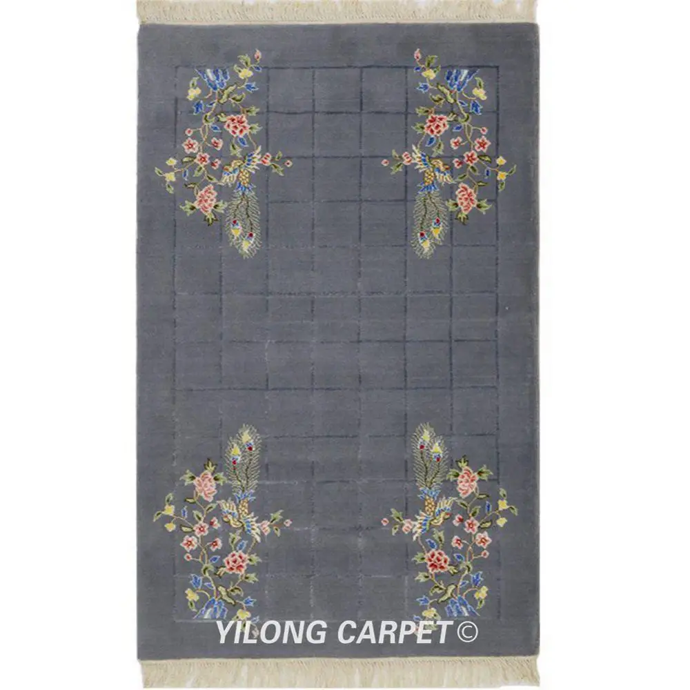 YILONG 3 'x 4 7' изысканный ручной вязки в китайском стиле серый ковер мягкий