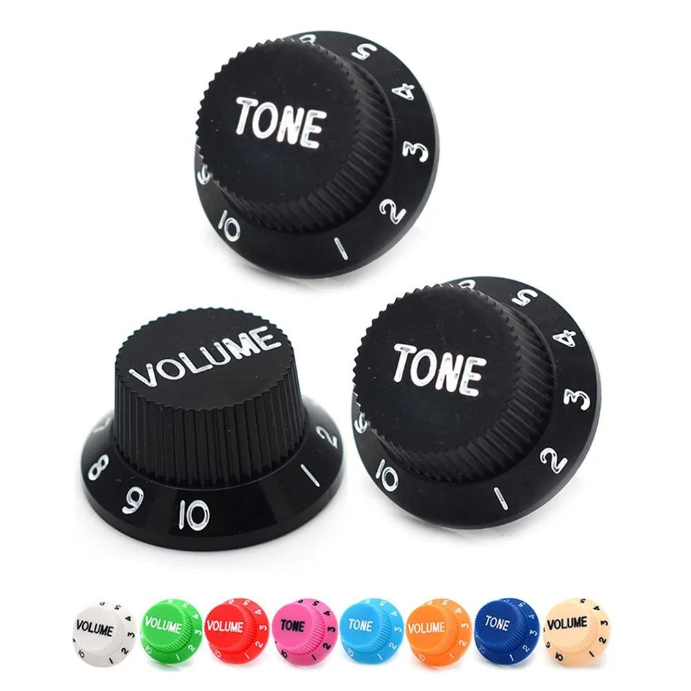 

3 Pcs Guitar Speed Control Knobs 1 Volume 2 Tone For Stratocaster Strat ST SQ Electric Guitar Parts Accessory Multi Color