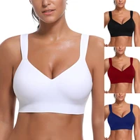 2021 european and american fashion solid color no steel ring underwear fashion womens gathered bra sexy underwear
