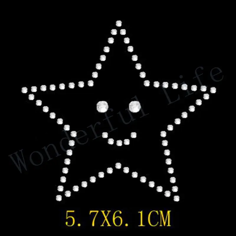 Бесплатная доставка термотрансферный Стразы со смайликами и морскими звездами