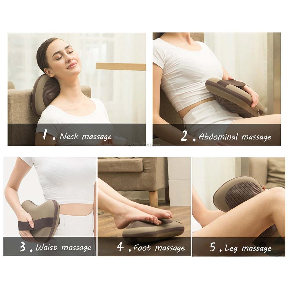 Электрическая массажная подушка для шеи спины ног поясницы плеч инфракрасного
