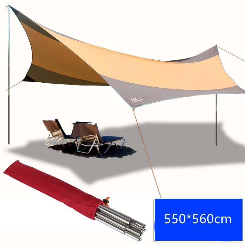 구매 텐트 Gigante 비치 텐트, 7.2ft 높이, 16 X 16ft, 가장 큰 휴대용 비치 그늘, UPF 50 + 태양 보호, 강화 코너