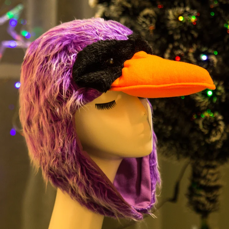 

Candice guo! super cute plush toy lovely animal ostrich bird soft head hat Photo Props activity show birthday Christmas gift 1pc