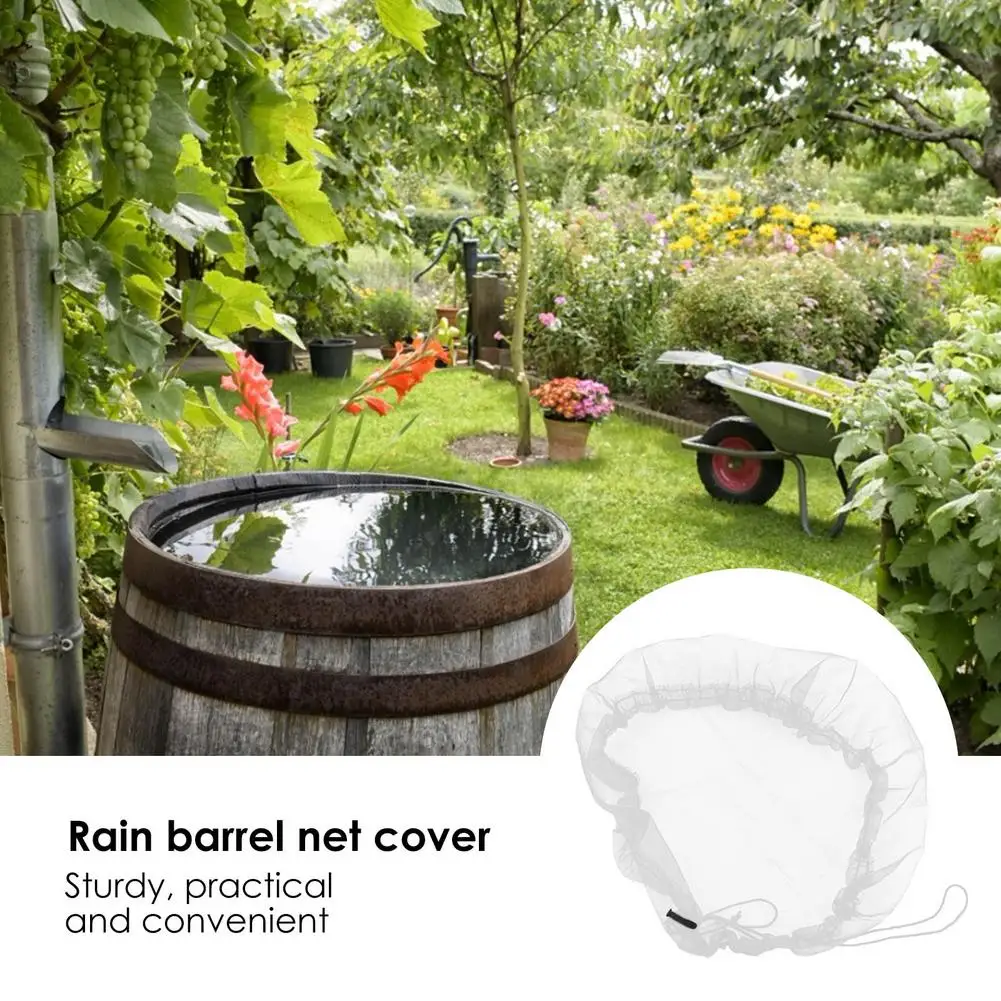 

Rain Barrel Net Cover Water Rain Collection Bucket Drawstring Cover Outdoor Garden Courtyard Water Storage Basin Protector Cover