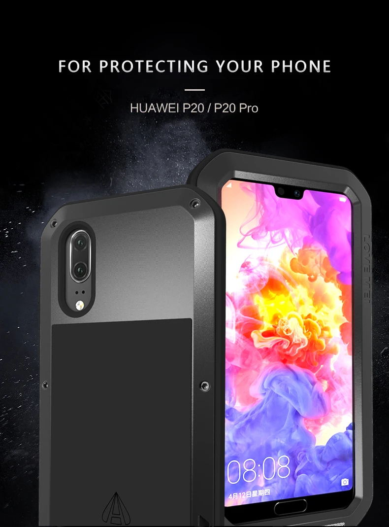 love mei powerful metal waterproof case for huawei p20 shockproof cover for huawei p20 pro aluminum protection gorilla glass free global shipping