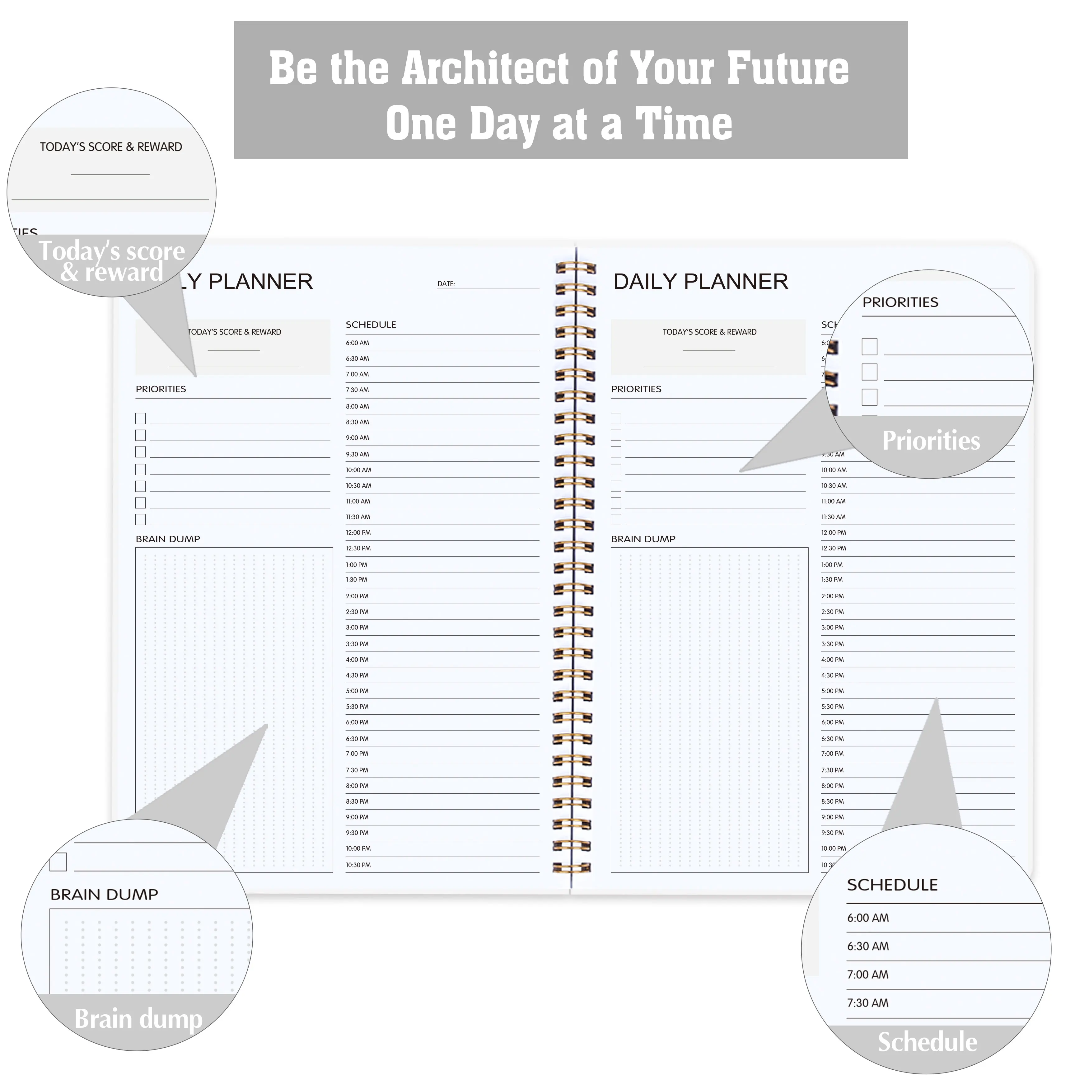 Ежедневник-планировщик блокноты и журналы ежечасный график