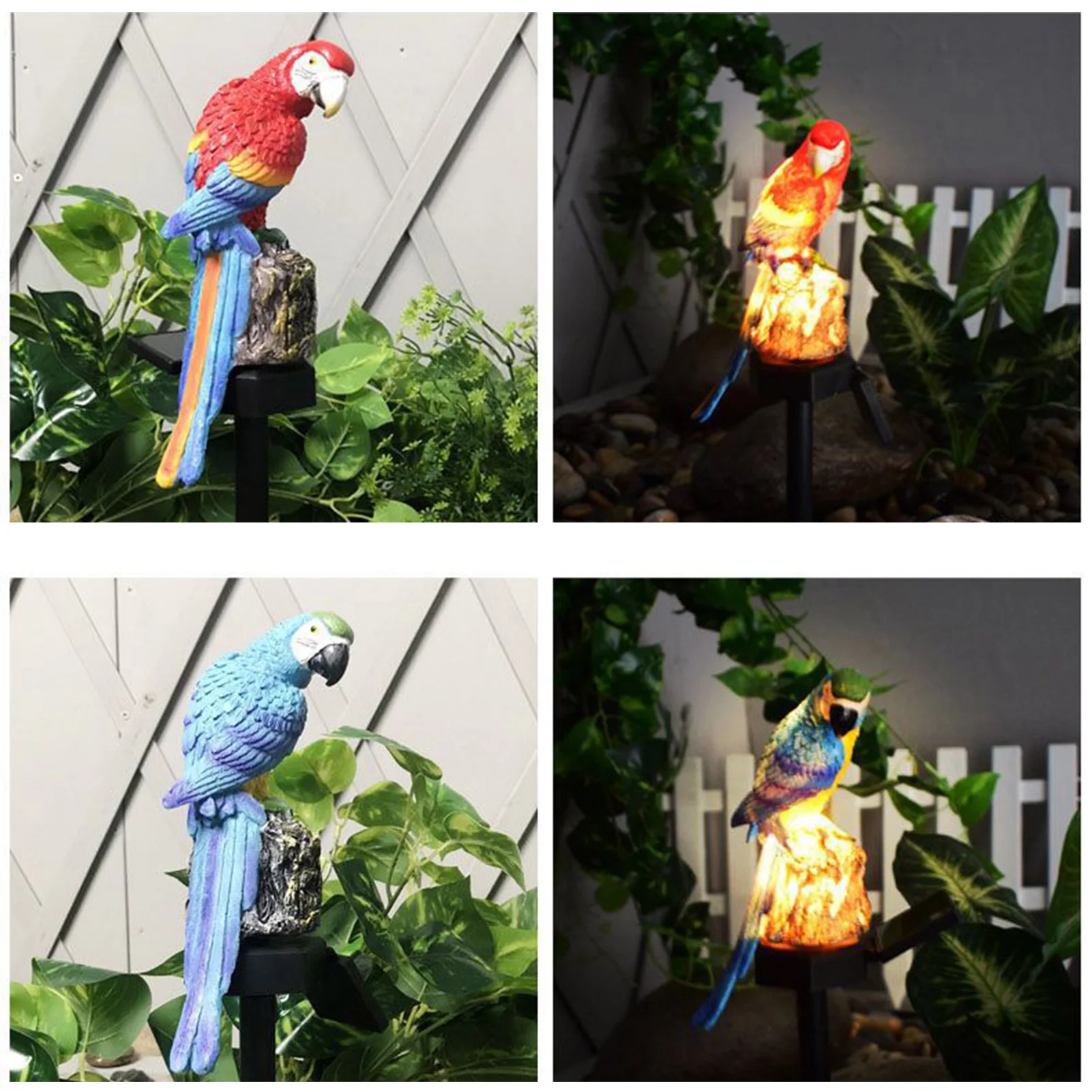 Солнечный светильник в форме попугая ландшафтный тропическом стиле из смолы