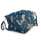 Дышащая Маска для лица с морской выдрой в ночное время, маска для лица для взрослых с выдрой, пыленепроницаемый защитный чехол для влюбленных, респиратор, маска для рта