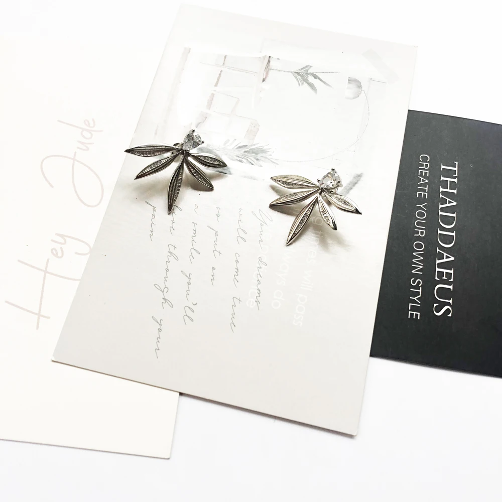 Женские серьги-гвоздики с листьями Tendril европейские ювелирные изделия брендовые