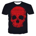 Мужская дышащая футболка с 3D-принтом черепа, лето 2022