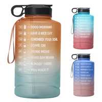 2 2l74oz motivational time marker water bottle with straw bpa free leakproof for fitness gym sports garrafa bottles large cup