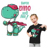 cute dinosaur hero patches for girls clothes diy thermal transfer for clothes stickers printing t shirt badge anime parches set
