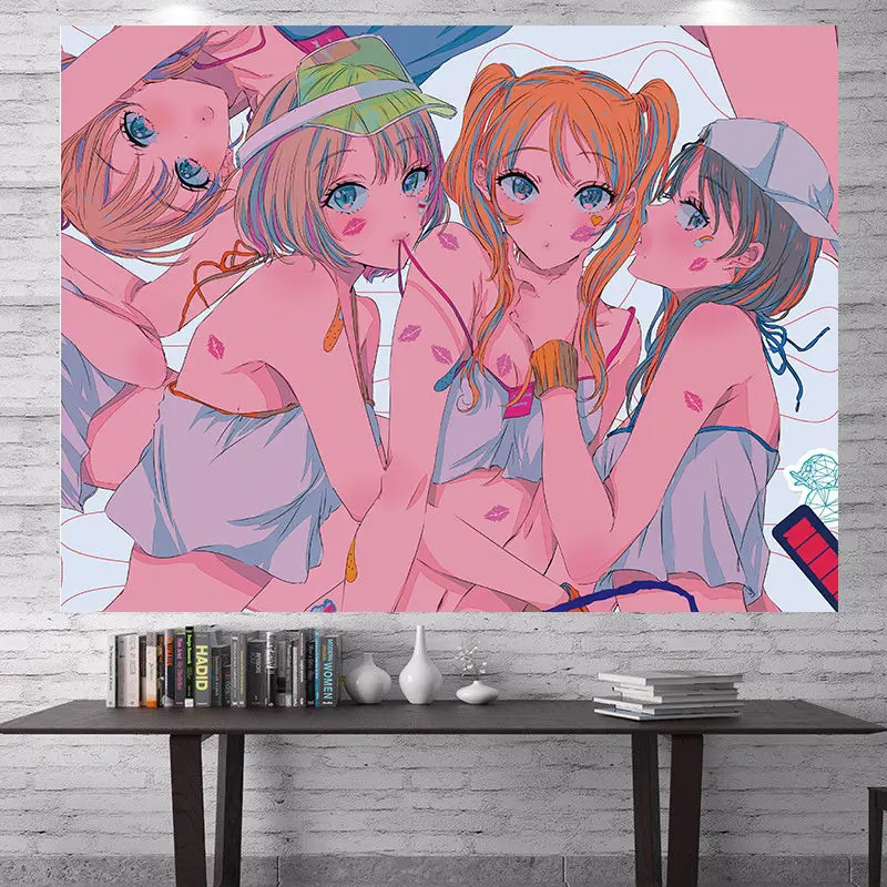 

Home Decor Tapestry Kawaii Anime Room Backdrop Wall Hanging hippie home decor cute room decor decoration mural makrama Beach mat