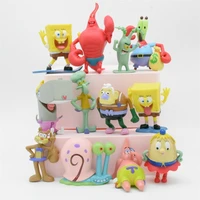 12pcs gary pearl krabs squidwards patrickstars cartoons action figure model toy cute anime doll ornament set for fans toy gift