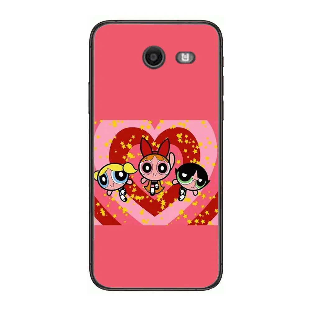 

Power Cute Puff Girl Phone Case Hull For Samsung Galaxy J 4 3 5 6 7 8 EU 2018 Plus 2017 Black Shell Art Cell Cover TPU