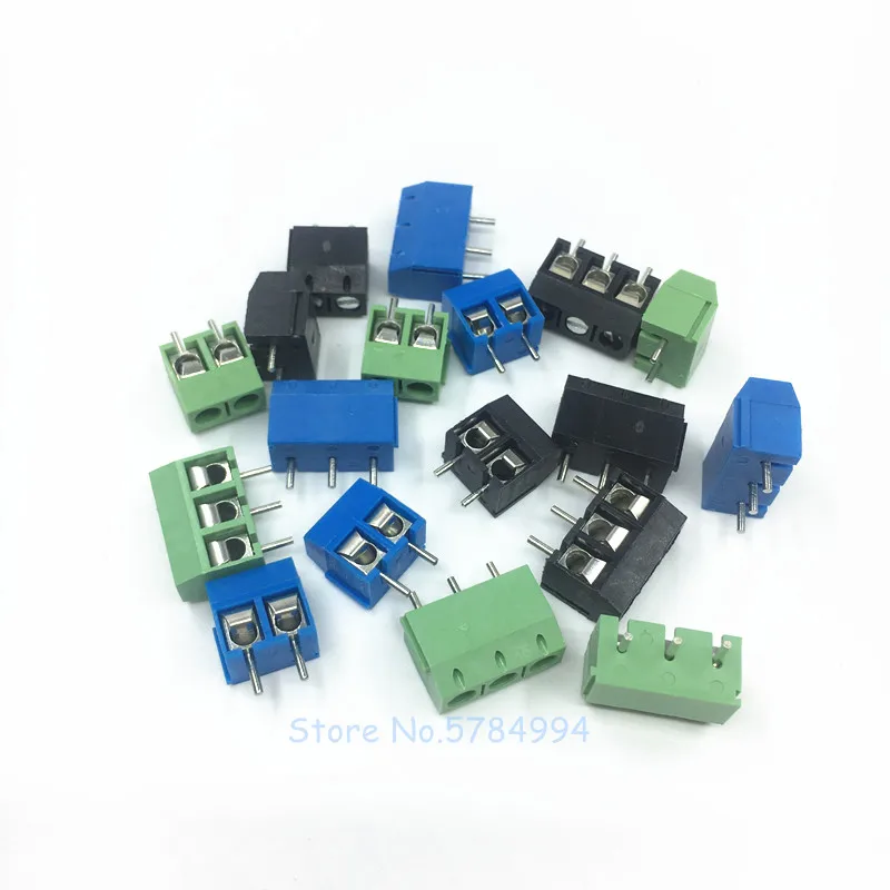 10 шт./лот KF301 5.0 2P 3P/4P 5 0 мм 2P3P4PIN винт PCB клеммный блок коннектор синий зеленый черный