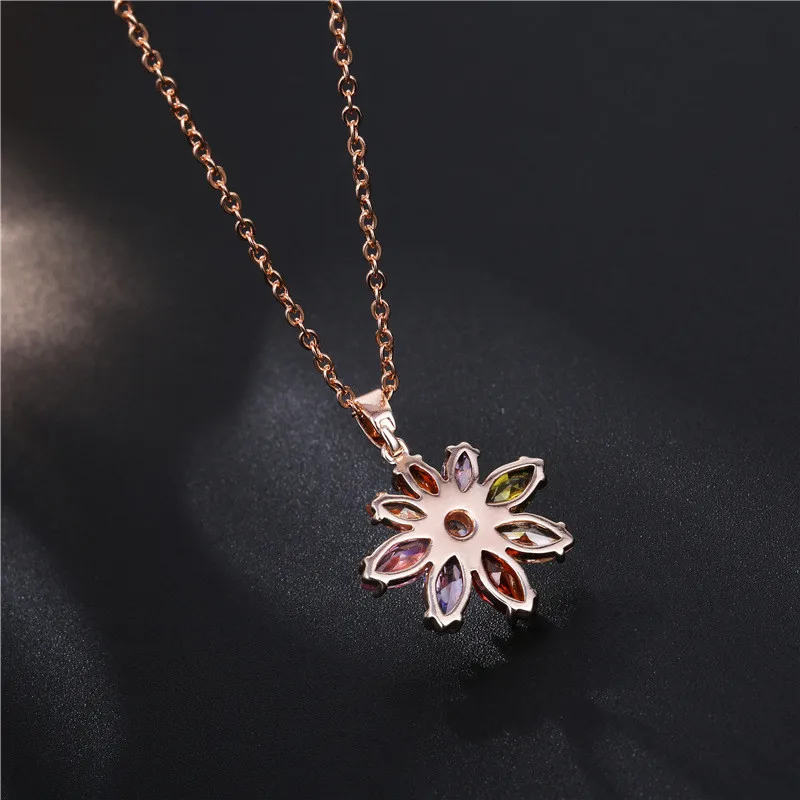 

ZSLBS Unique Design Crystal Charm Necklaces Rose Gold O Chain Zircon Pendant Choker Necklace For Women Party Make Up Jewelry