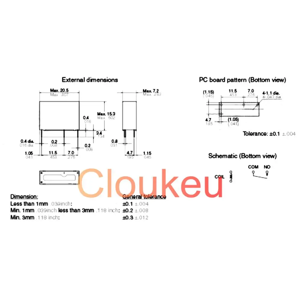 

Relay ALDP105 112 124W 5A 4pin 5V 12V 24V