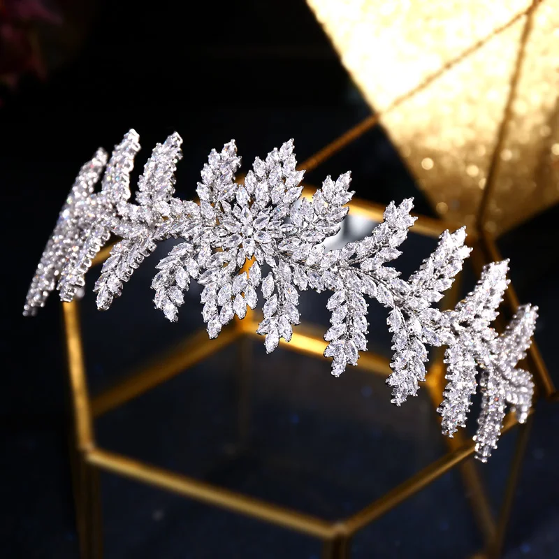 Jankelly Модные женские свадебные головные уборы с кубиком циркония оптовая продажа