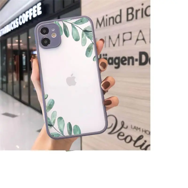 

Watercolor plants with flowers Phone Cases matte transparent For iphone 7 8 11 12 plus mini x xs xr pro max cover