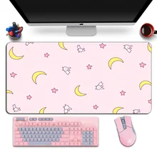 Large Anime Pink Mousepad Gamer Cute Kawaii XL Gaming Mouse Pad Rubber Otaku Locking Edge Big Fashion Laptop Notebook Desk Mat