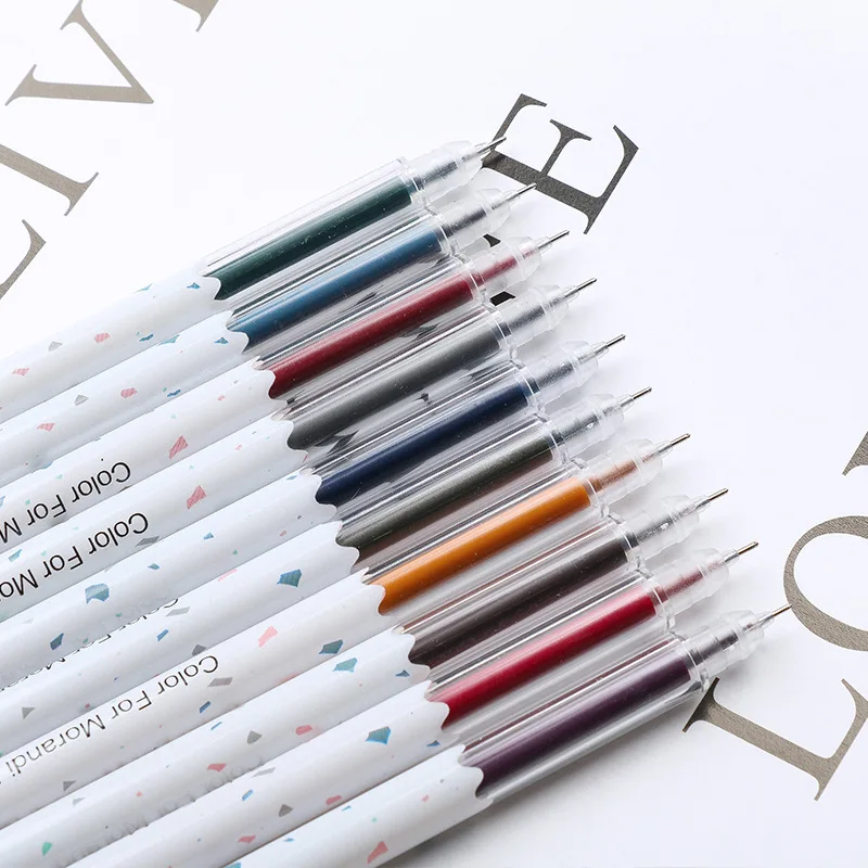 

5pcs/lot Morandi Color Gel Pens Retro Multi-Color Pen Set Special Hand Account Pen Retro Colorful Kawaii Stationary