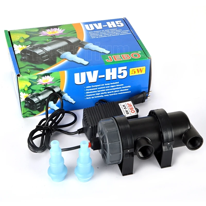 UV-H5 ONE SET JEBO УФ стерилизатор с регулируемой яркостью светильник Ультрафиолетовый фильтр осветлитель воды очиститель 60~ 180 галлонов садок для рыбы 5/7/9/11/13/18/24/36 Вт - Цвет: UV-H5 ONE SET