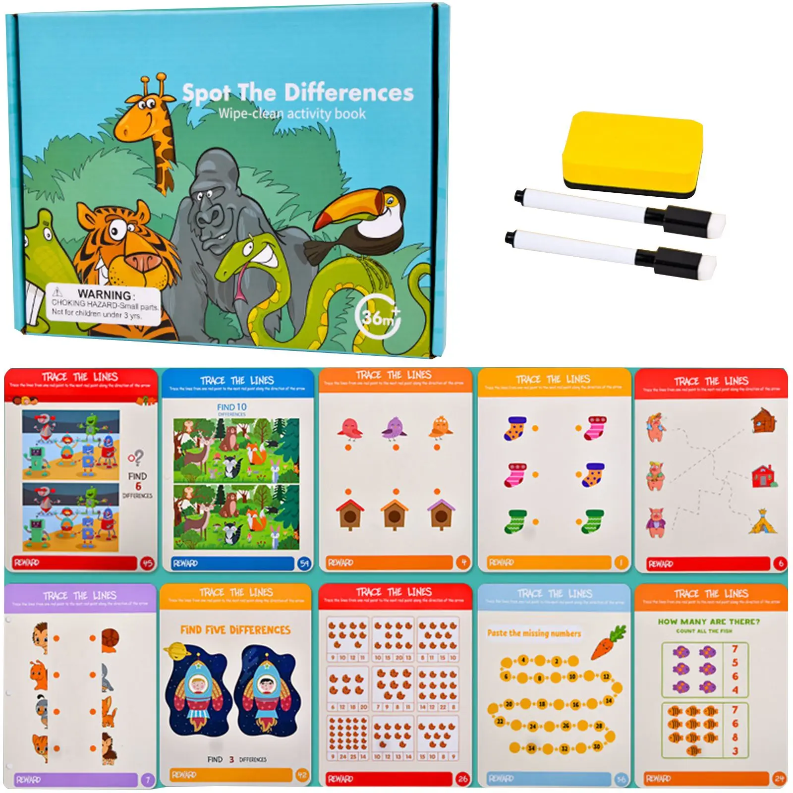 

Drawing Board Book Painting Training Card Educational Toys Montessori Drawing Toy Set Water Coloring Book Toys Gift For Kid