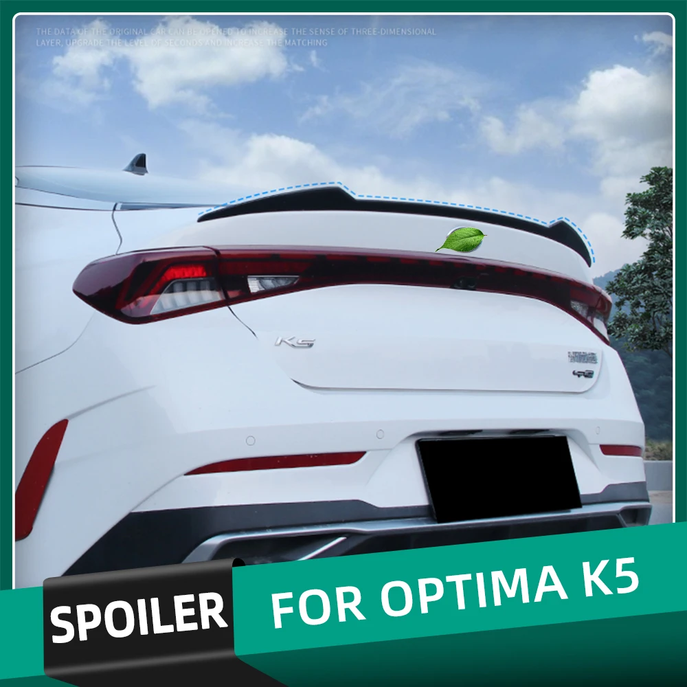 

Quality ABS Plastic Trunk Boot Spoiler Wings For New Kia Optima K5 DL3 2020 Up Ducktail Lip Glossy Carbon Black Colored Spoiler