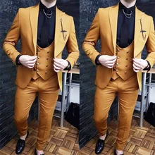 3 Pieces Men Suits Formal Business Custom Made High Quality Blazer+Vest+Pant  Wedding Tuexdos Daily Prom Party Suit Sets (4)
