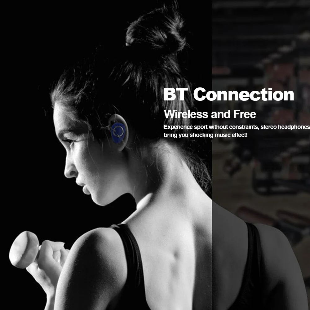 TWS F1 True Беспроводной Bluetooth наушники Невидимый стерео музыкальные Hands free 450 мАч