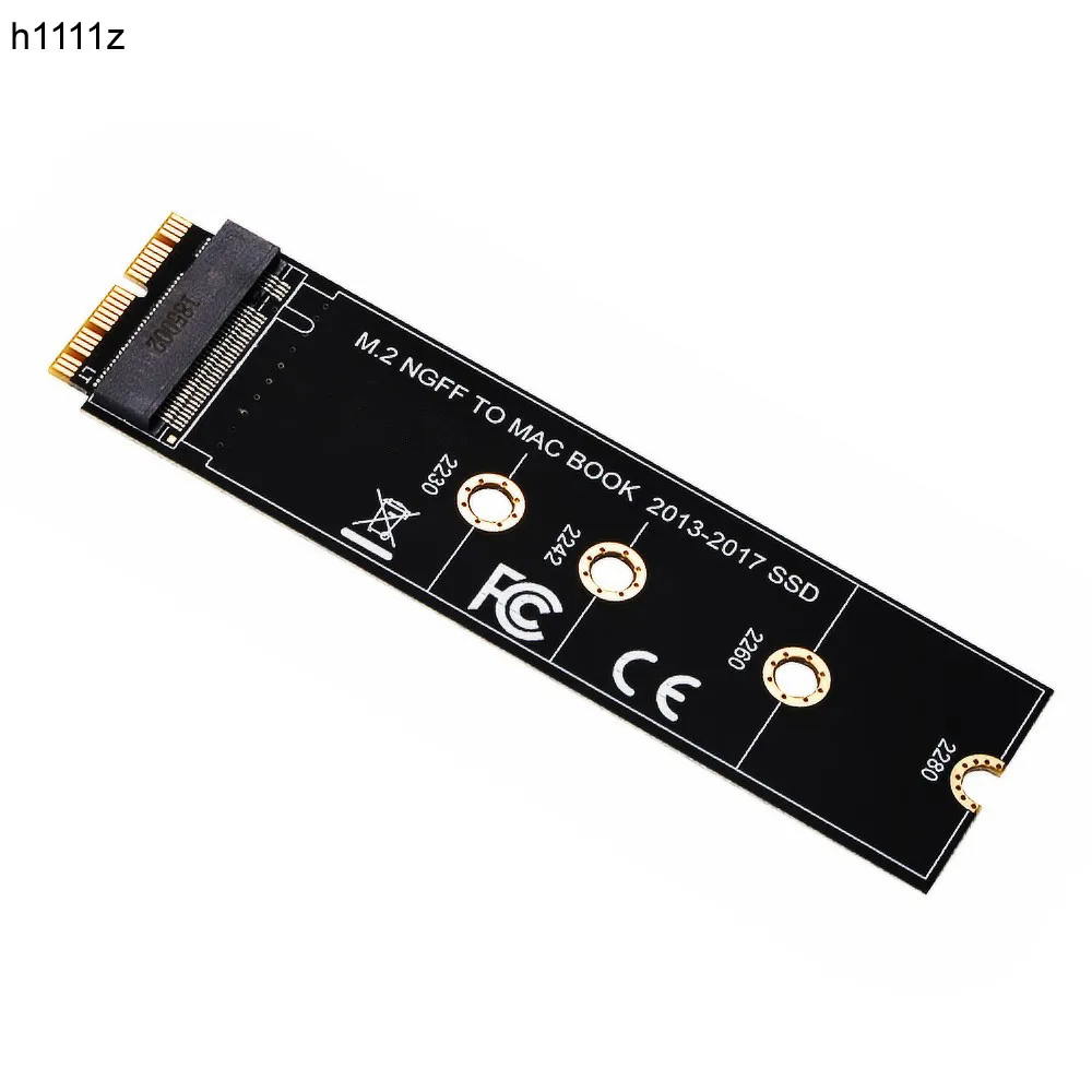 

Карта адаптера M key M.2 NGFF PCIe AHCI M2 SSD для 2230-2280 SSD-адаптера для 2013, 2014, 2015, 2017, MACBOOK Air A1465, A1466 Pro, A1398
