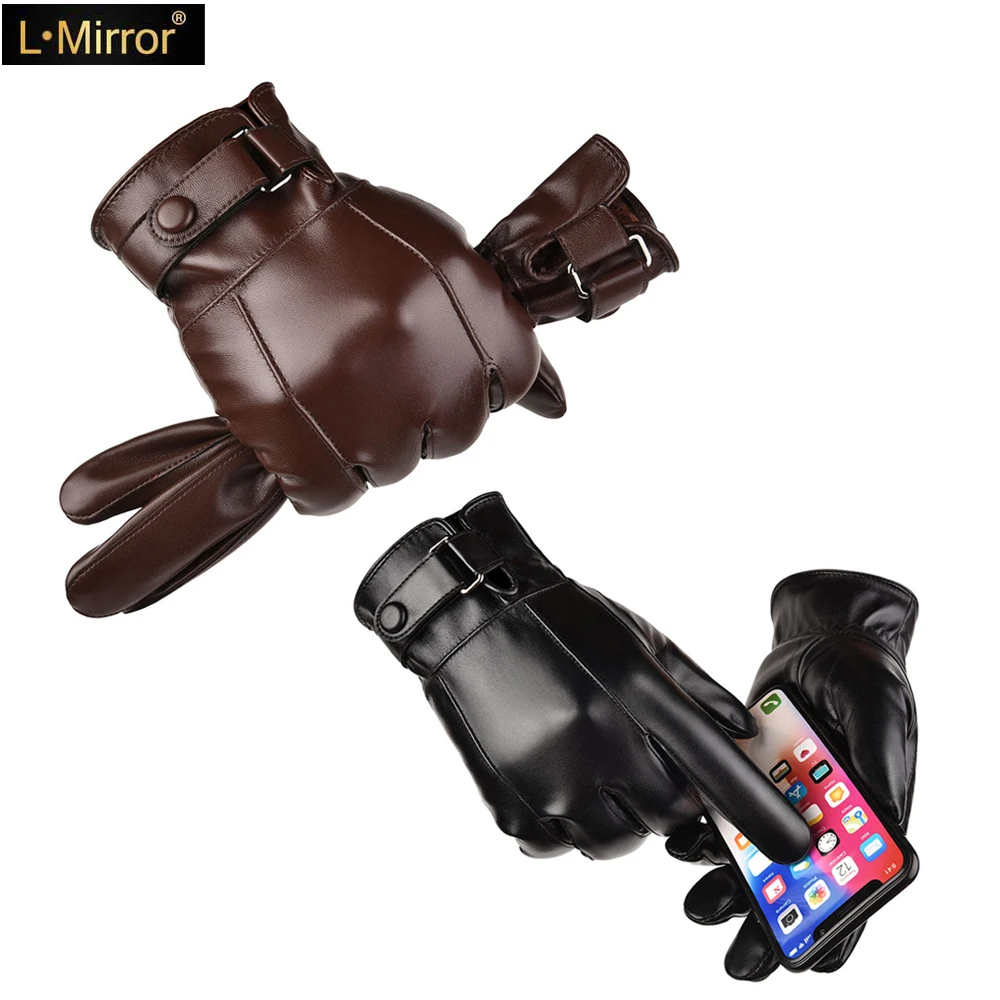 L.Mirror 1 пара модные зимние перчатки с сенсорным экраном теплые из искусственной