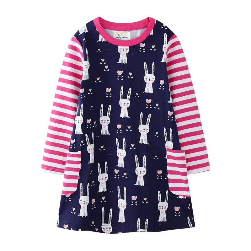 Детское осенне-весеннее платье принцессы с принтом птиц | Детская одежда и обувь