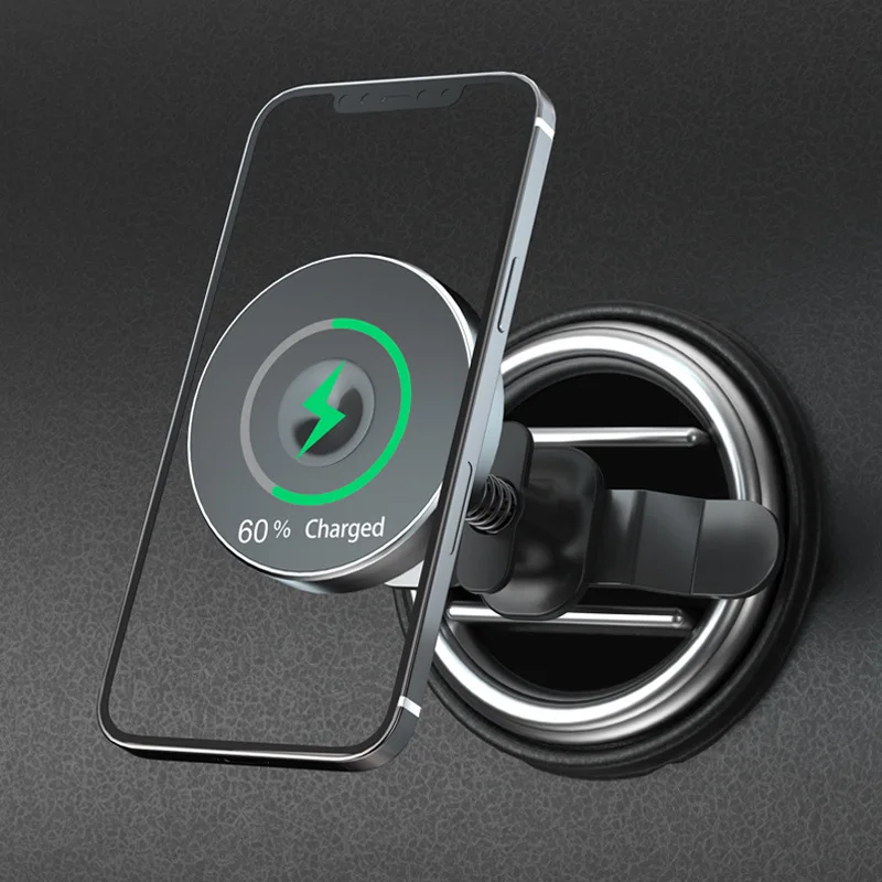 qi wireless charger car support for iphone 12 12pro 12 pro max 12mini magnetic car phone holder free global shipping