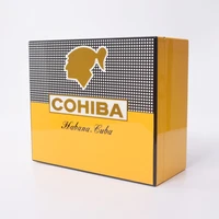 cohiba yellow gloss cigar humidor cedar wood cigars case box humidifier hygrometer business humidor storage box