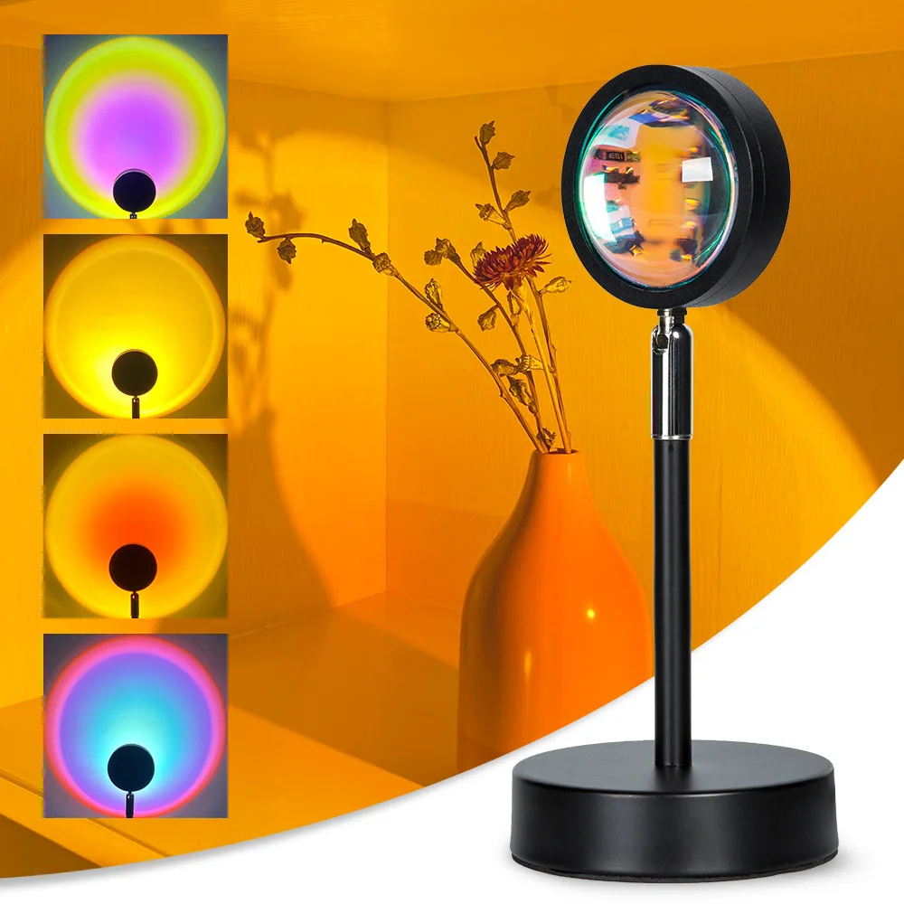 

USB Led Sunset Projection Lamp Night Light Romantic Sunset Rainbow light Colorful Lamp Decoration For Home Bedroom Wall Decor