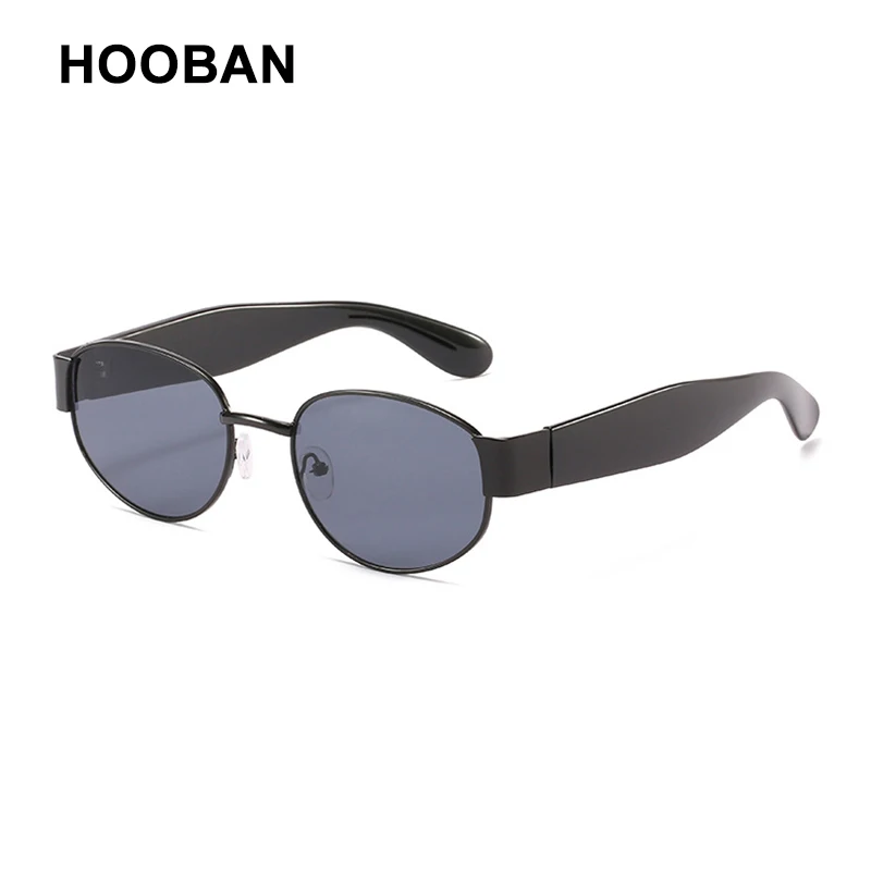 

HOOBAN Luxury Brand Designer Sunglasses Men Women Trend Oval Sun Glasses For Male Classic Metal Frame Fashion Eyewear UV400