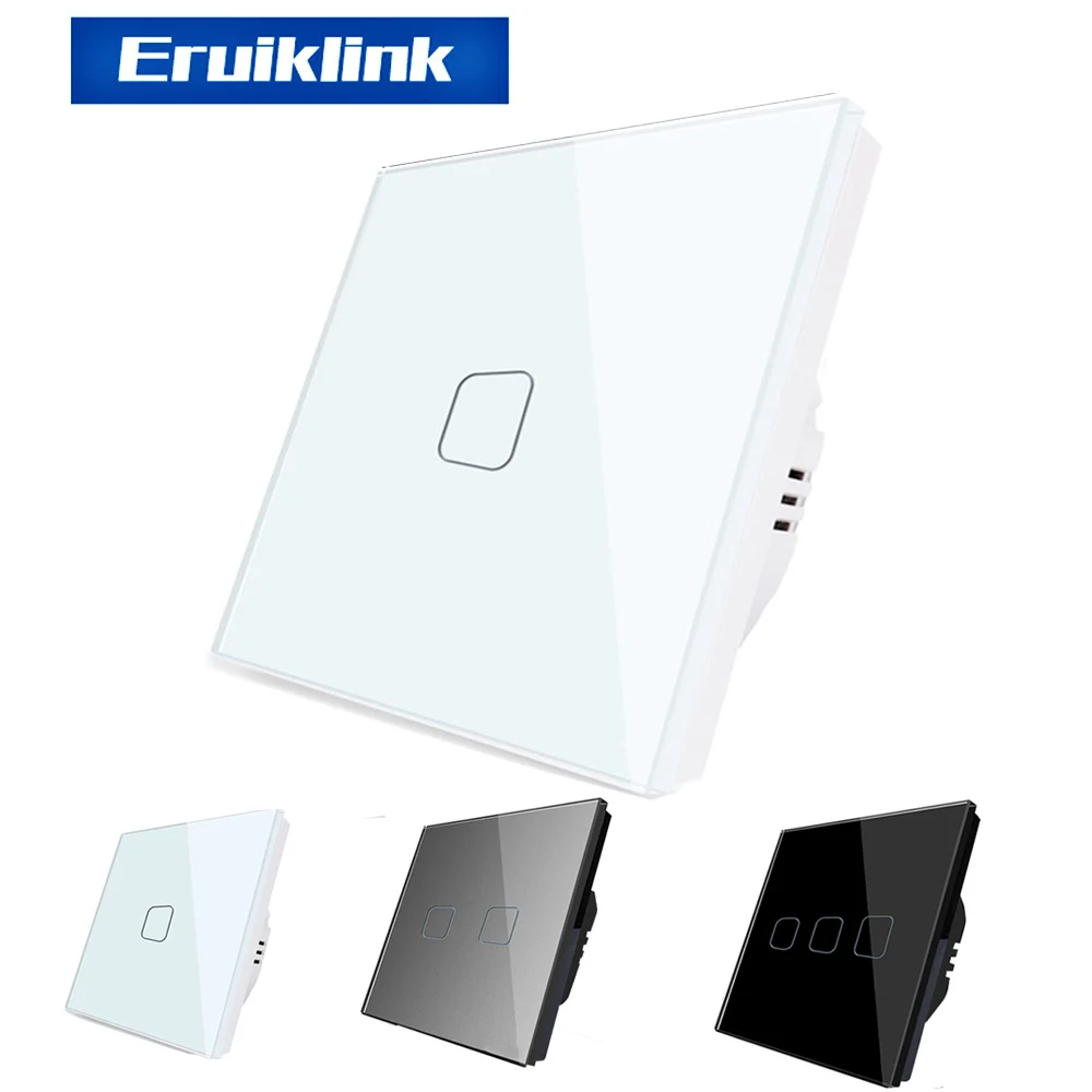 Сенсорный выключатель стеклянная панель из хрусталя 1-позиционный сенсорный