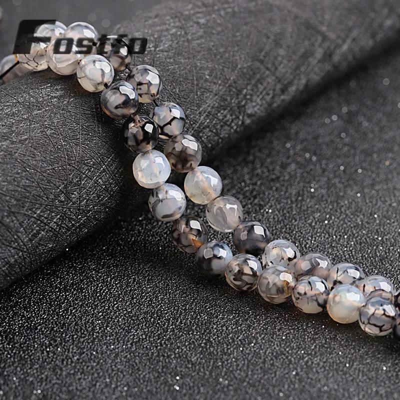 

Black Faceted Dragon Agate Beads Natural Stone For Jewelry Making DIY Bracelets Necklace Accessories 15" Strands 8mm