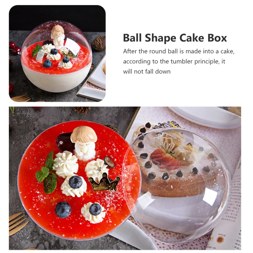 

10pcs Transparent Cake Container Shape Cake Container Portable Mousse Round Cake Container (350ml Style)